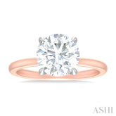1/20 ctw Circular Shape Round Cut Diamond Semi Mount Engagement Ring in 14K Rose and White Gold